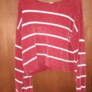 Double Zero Red and White Striped Sweater